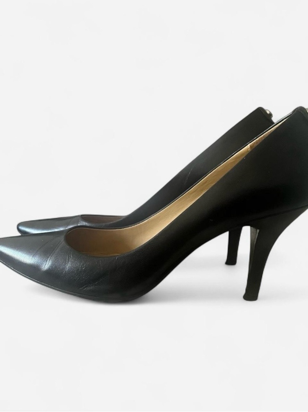 Michael Kors Black Leather Pointed Toe Pumps Women’s 9.5M Stiletto Heels